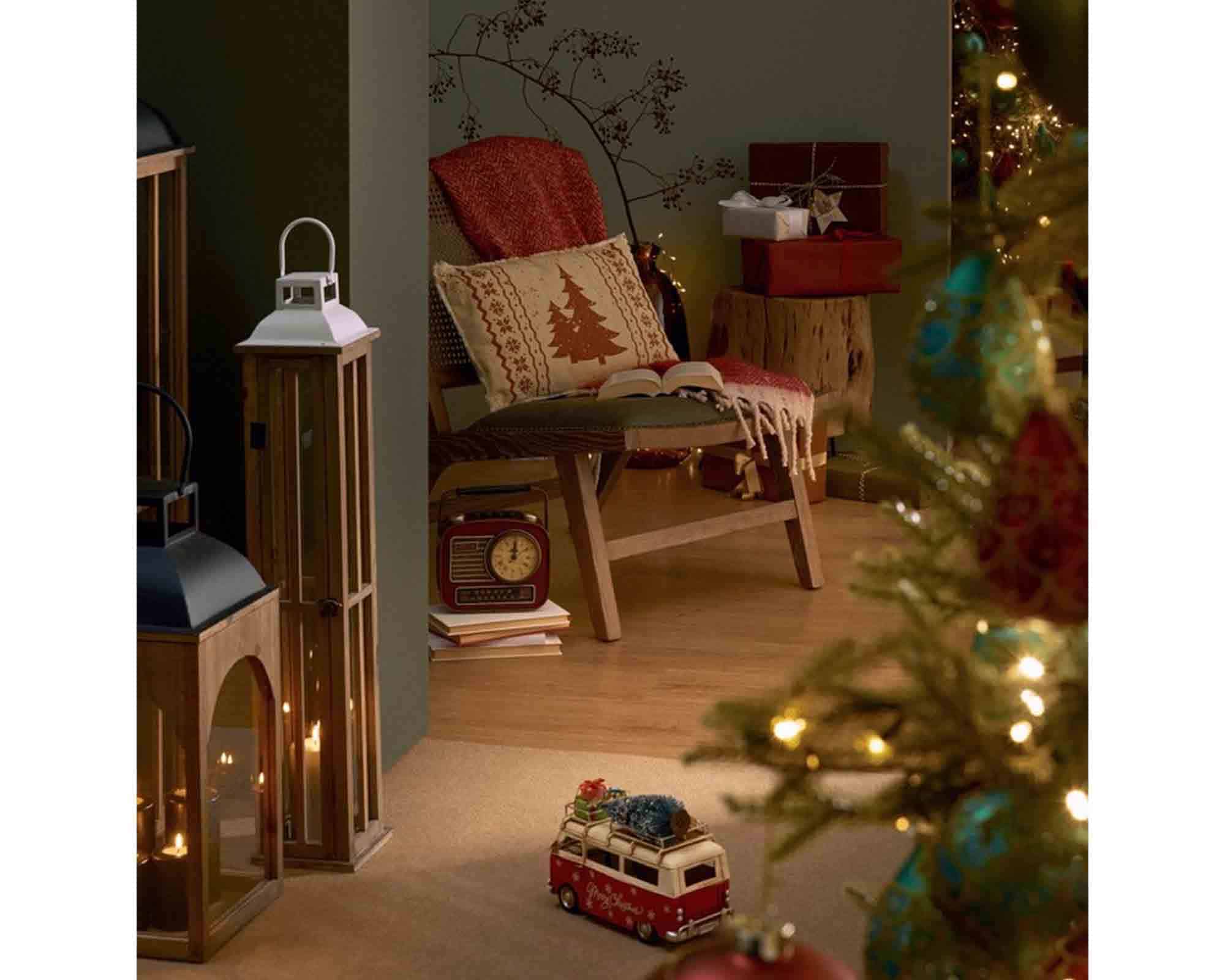 Decorazione Bus di Natale Jancis con Scritta Merry Christmas 26,5x11,5x18cm in Metallo - Bizzotto - immagine 3