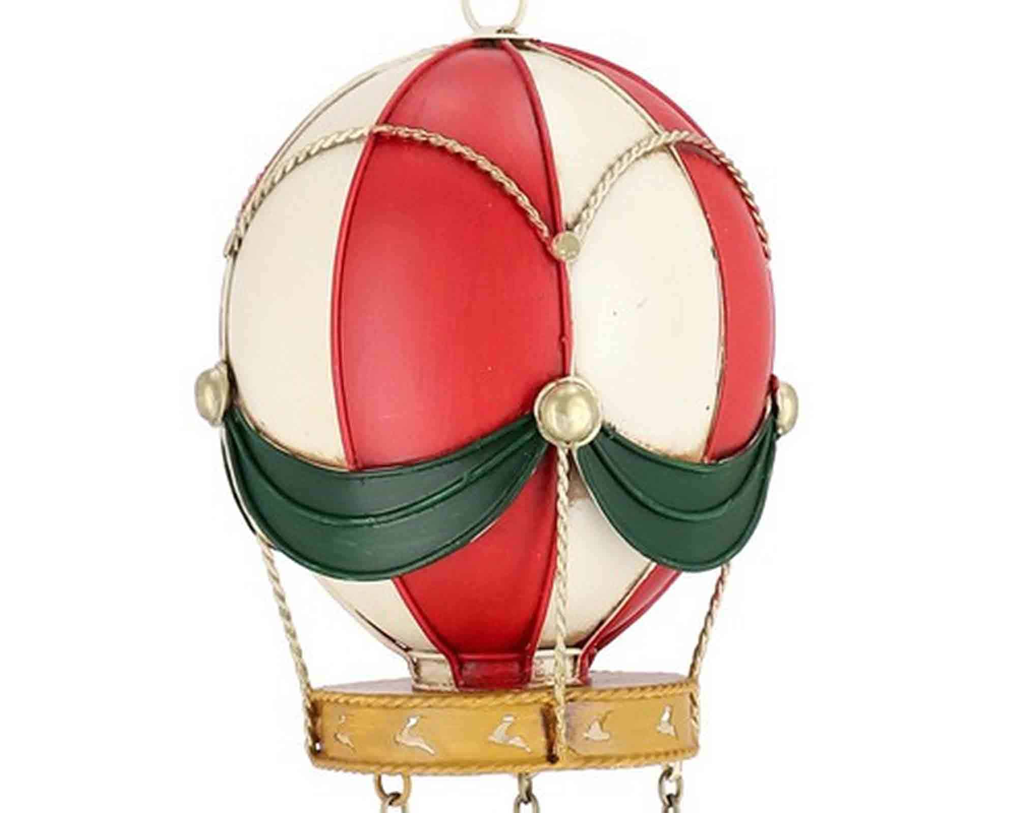 Decorazione Mongolfiera di Natale con Slitta 37x12,5x12,5cm in Metallo - Bizzotto - immagine 2