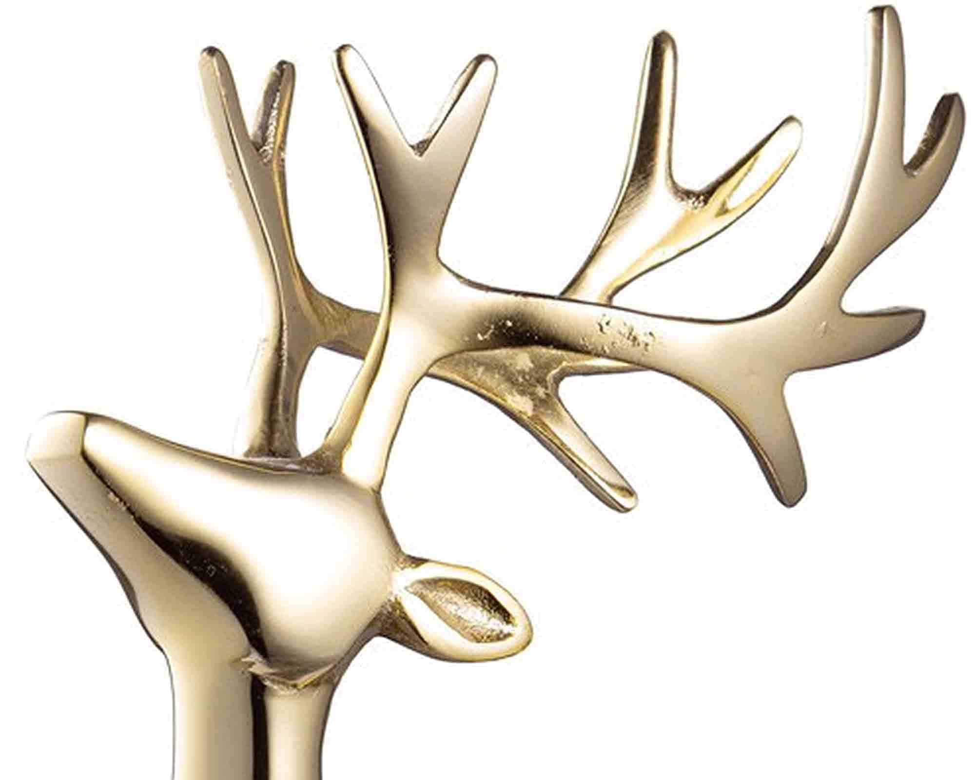 Decorazione Renna Glower Stand Oro 7,5x21,5x28cm in Alluminio - Bizzotto - immagine 2