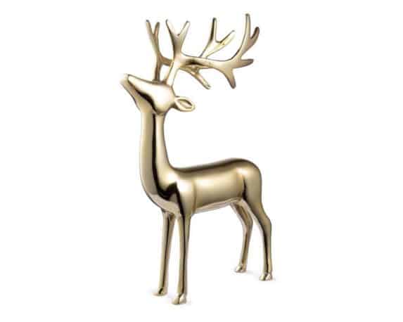 Decorazione Renna Glower Stand Oro 7,5×21,5x28cm in Alluminio – Bizzotto