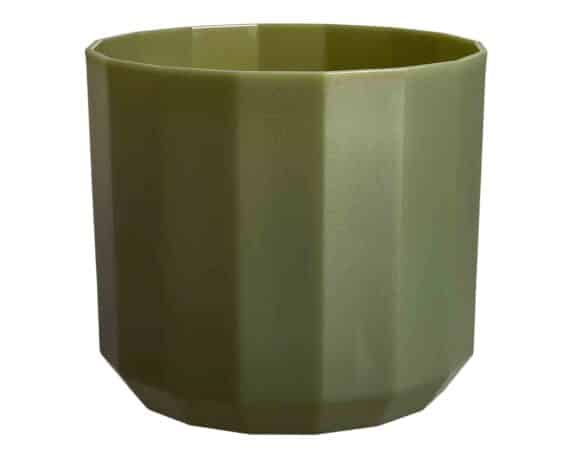 Cachepot Rotondo Facet Verde Foresta D17x15cm in Plastica Riciclato – Elho