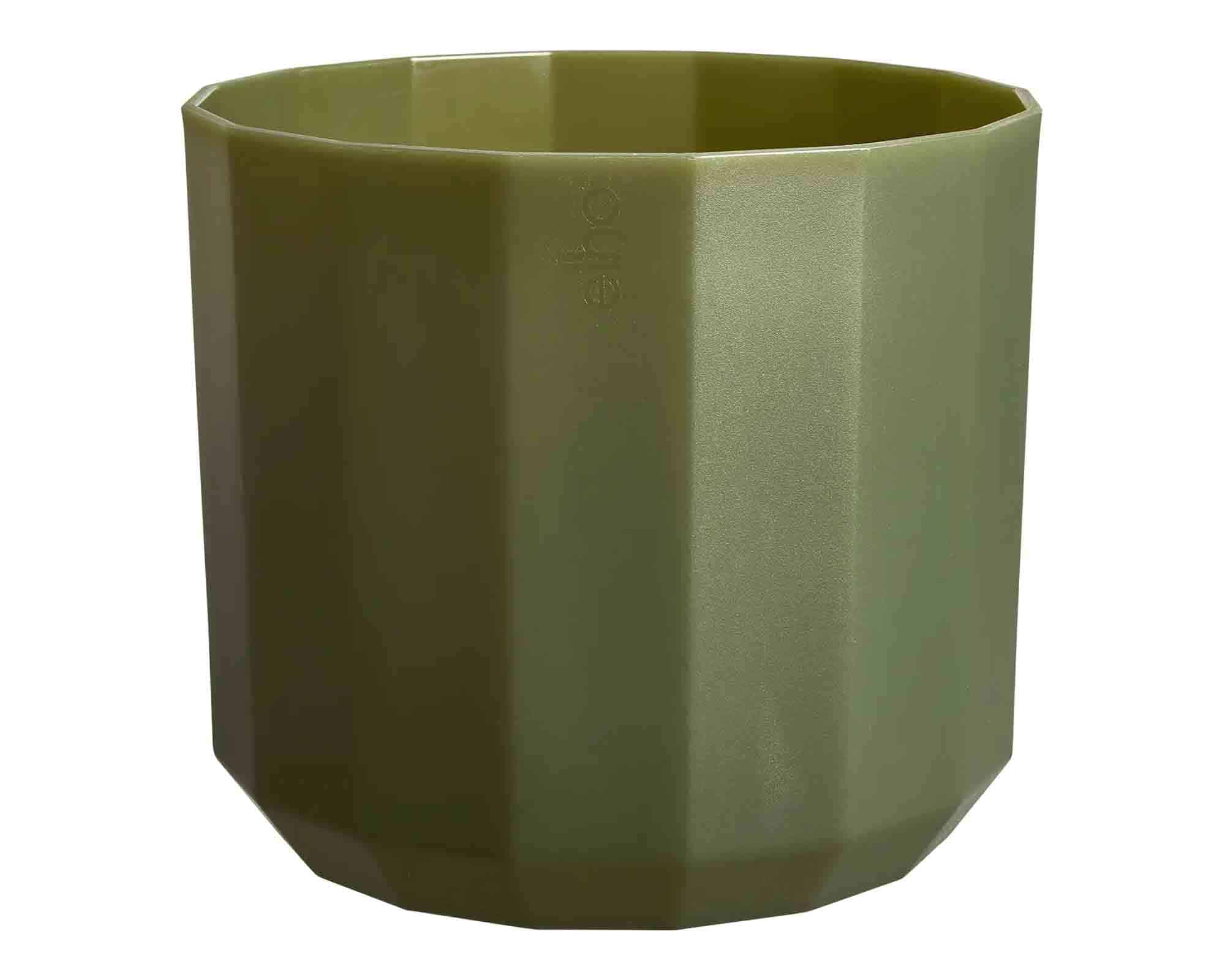 Cachepot Rotondo Facet Verde Foresta D17x15cm in Plastica Riciclato - Elho