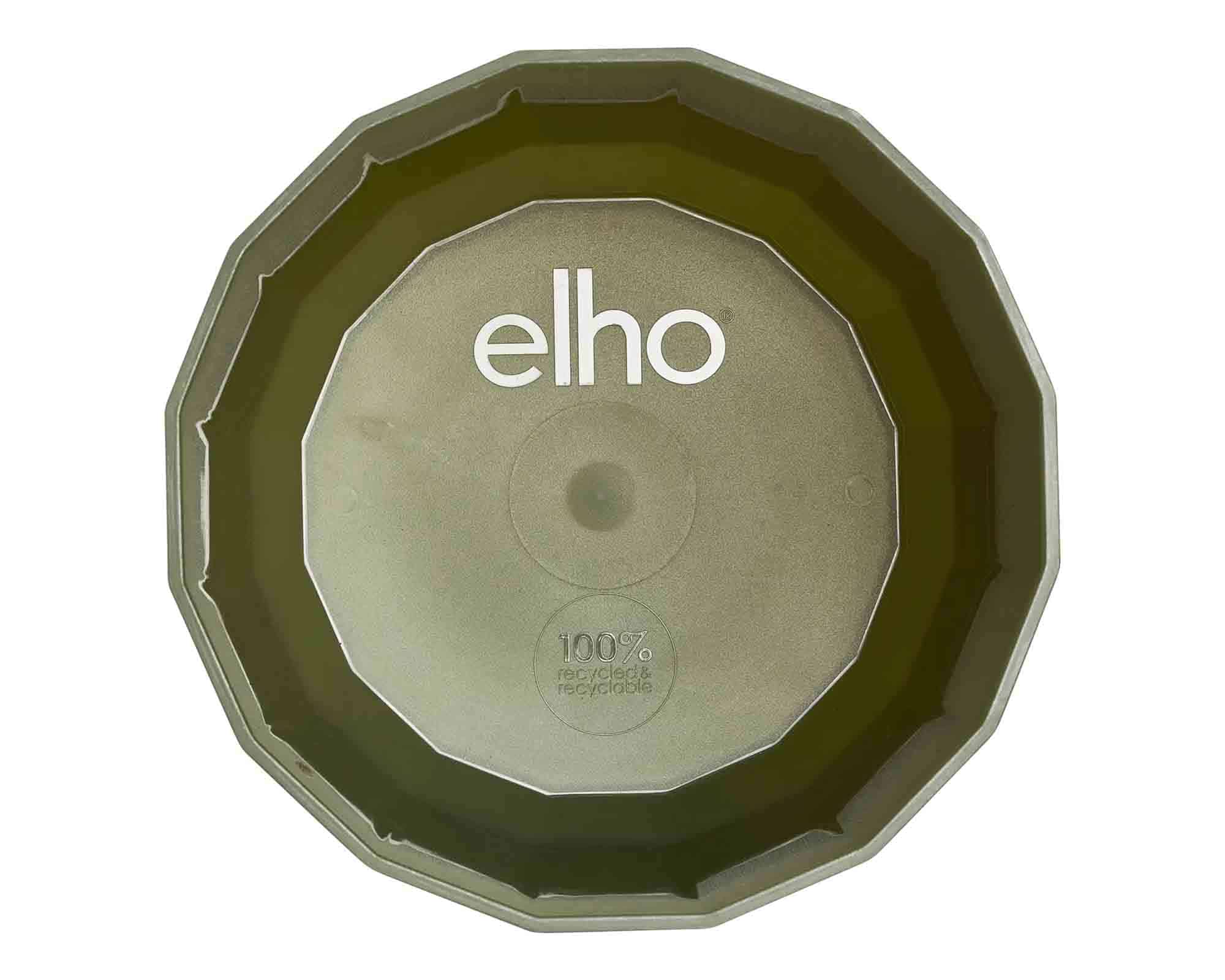 Cachepot Rotondo Facet Verde Foresta D17x15cm in Plastica Riciclato - Elho - immagine 3