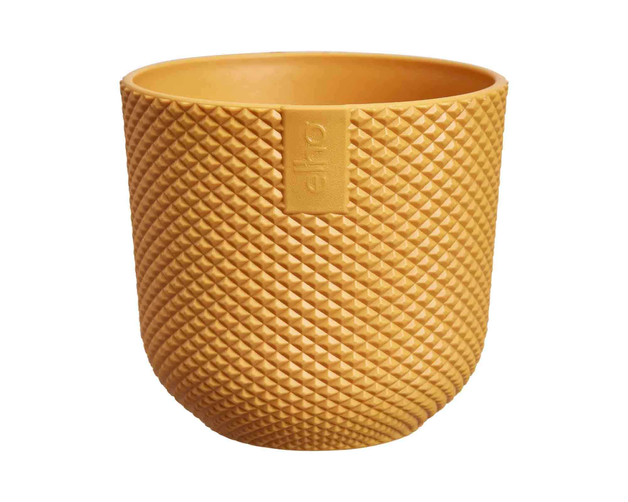 Cachepot Tondo Jazz Mini Giallo Ambra D11x10cm in Plastica Riciclato - Elho