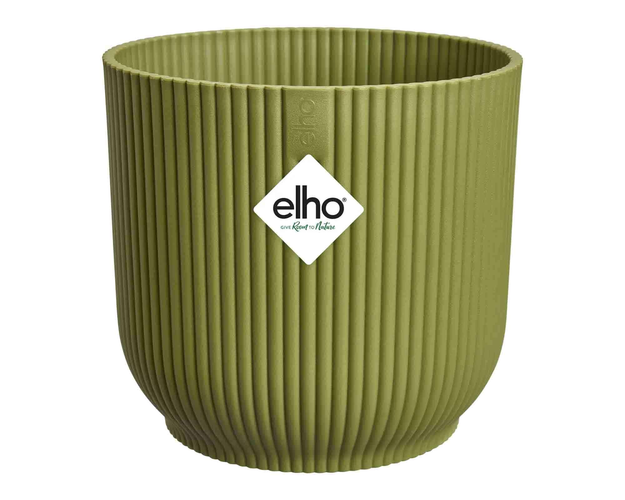 Cachepot Tondo Vibes Fold Verde Felce D22x20cm in Plastica Riciclato - Elho - immagine 2
