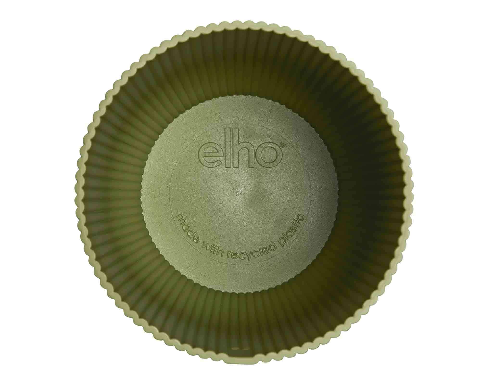 Cachepot Tondo Vibes Fold Verde Felce D22x20cm in Plastica Riciclato - Elho - immagine 3