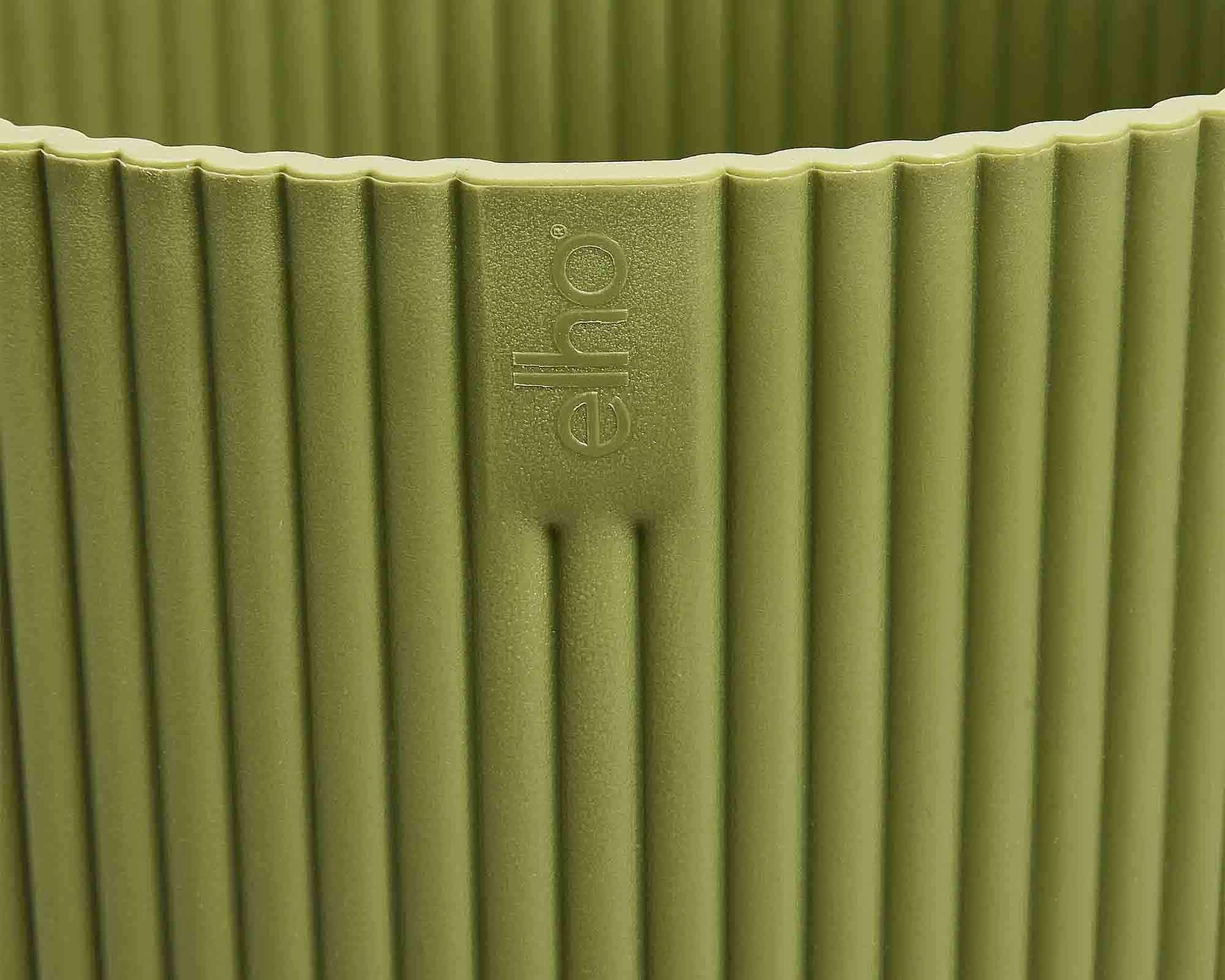 Cachepot Tondo Vibes Fold Verde Felce D22x20cm in Plastica Riciclato - Elho - immagine 5
