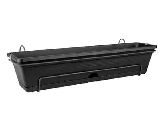 Balconetta con Supporto Trough Allin Nero 70x26x17cm in Plastica Riciclato – Elho