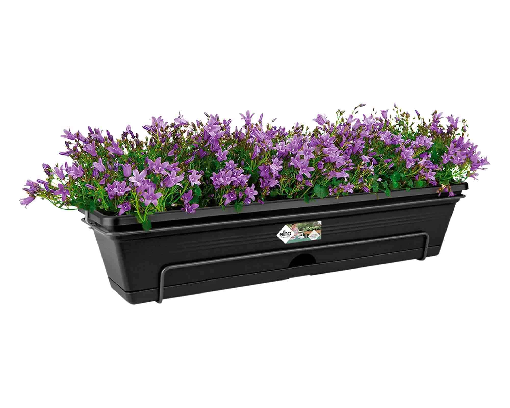 Balconetta con Supporto Trough Allin Nero 70x26x17cm in Plastica Riciclato - Elho - immagine 3