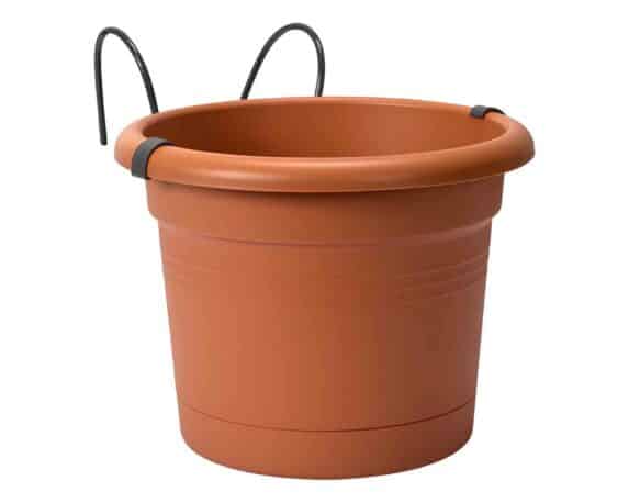 Vaso con Supporto Potholder Terracotta 18,5×19,5x26cm in Metallo e Plastica – Elho