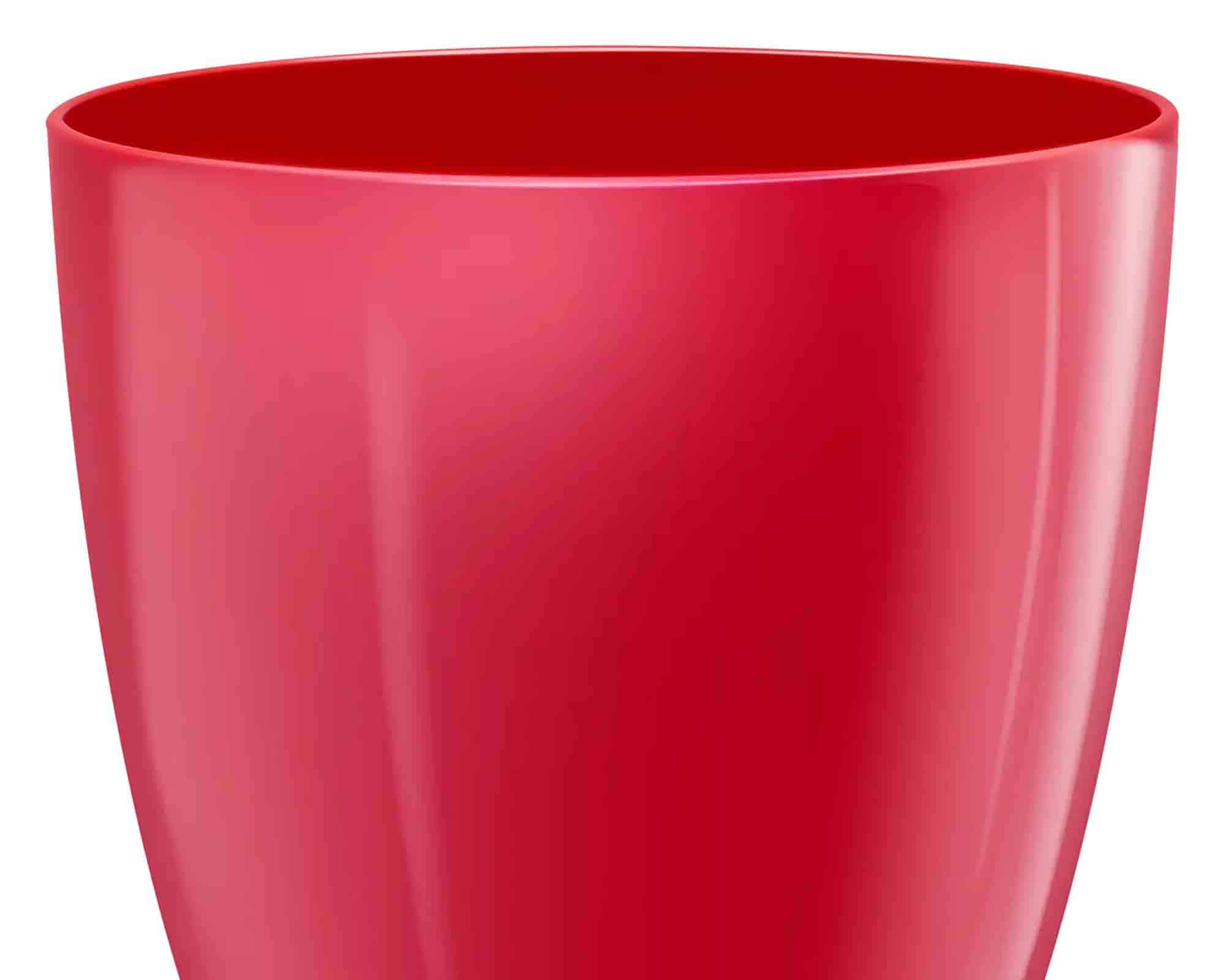 Cachepot Rotondo Brussels Diamond Rosso D22x20cm in Plastica Riciclato - Elho - immagine 5