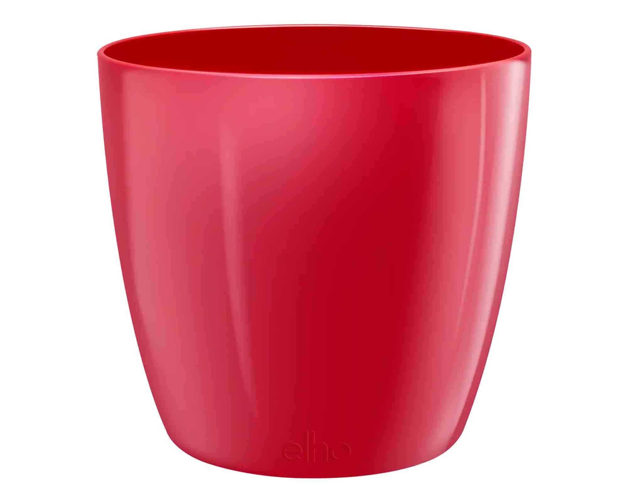 Cachepot Rotondo Brussels Diamond Rosso D22x20cm in Plastica Riciclato - Elho