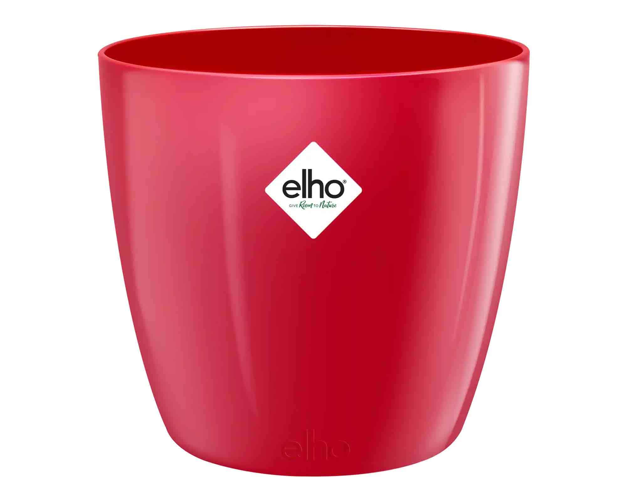 Cachepot Rotondo Brussels Diamond Rosso D22x20cm in Plastica Riciclato - Elho - immagine 2