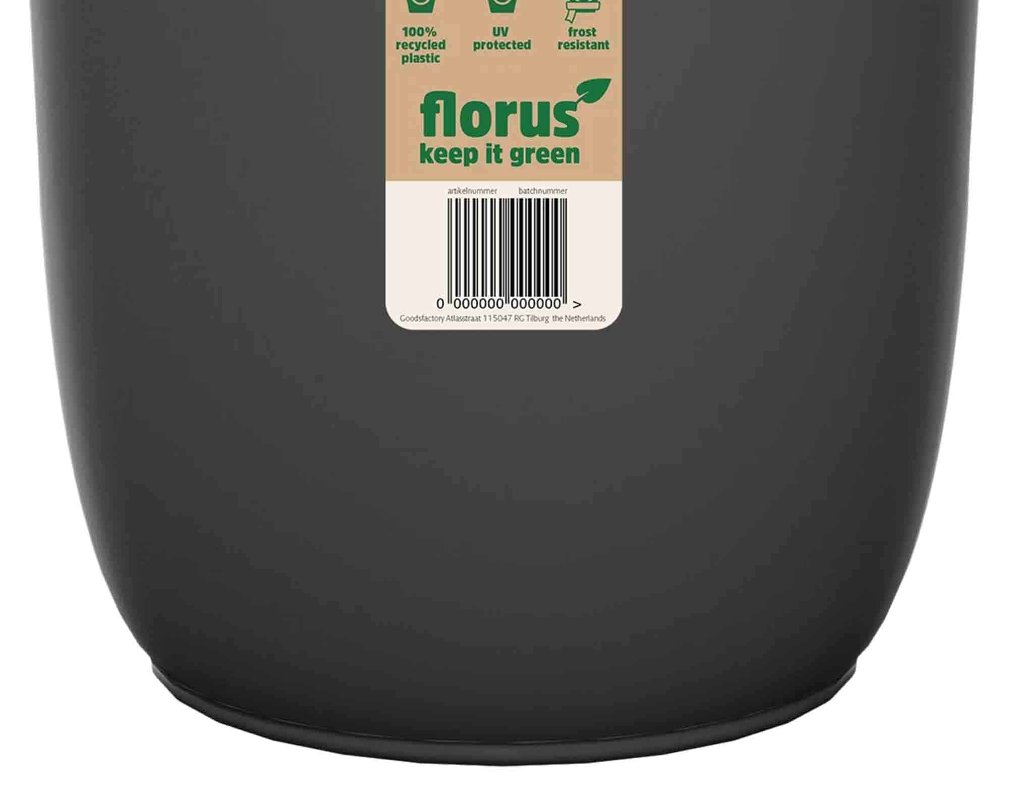 Cachepot Flow Antracite D14x13cm in Plastica Riciclato - Elho - immagine 2