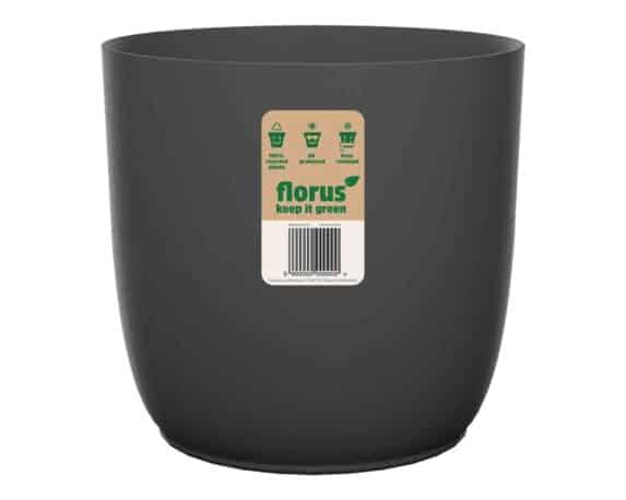 Cachepot Flow Antracite D14x13cm in Plastica Riciclato – Elho