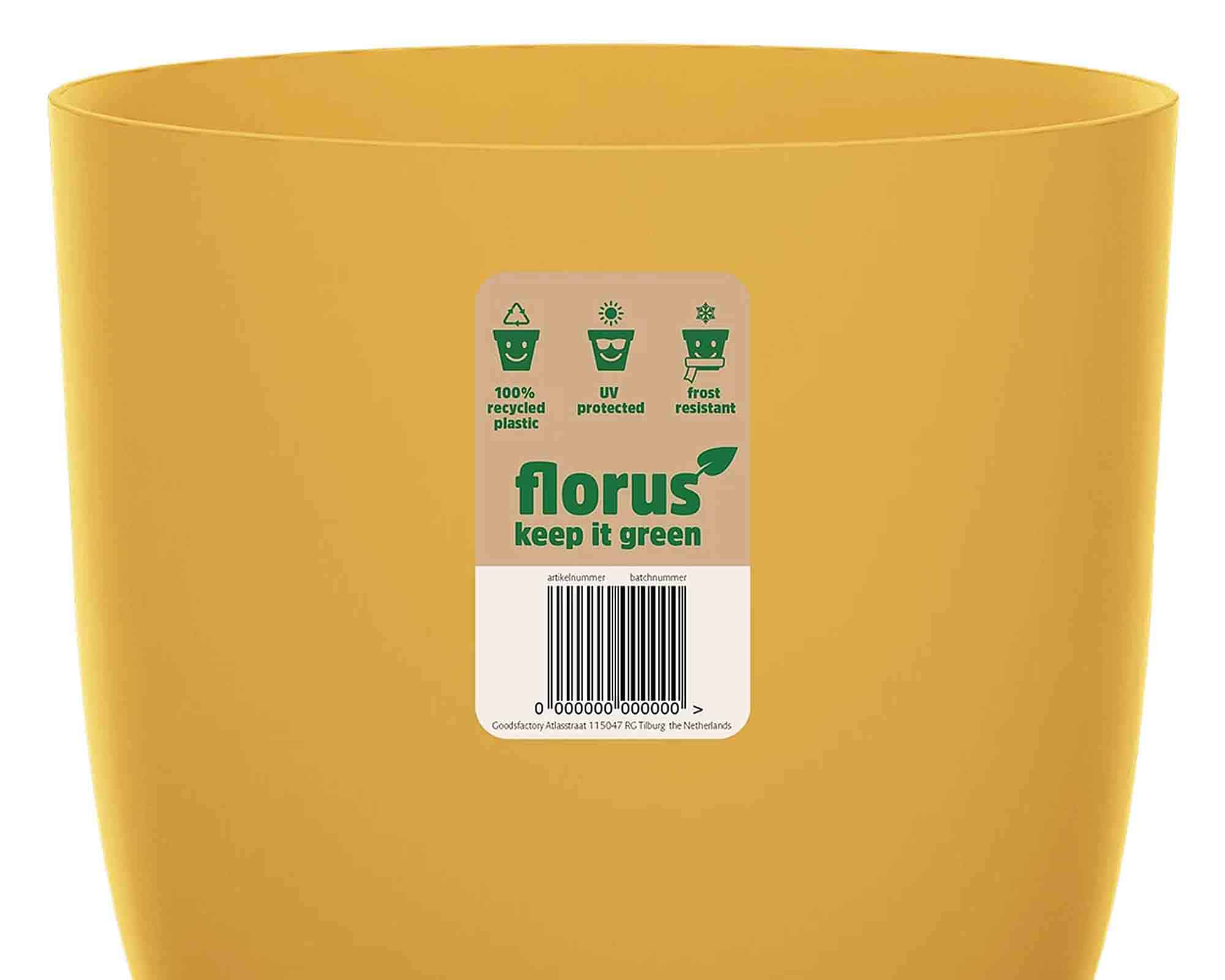 Cachepot Flow Mustard D18cm in Plastica Riciclato - Elho - immagine 2