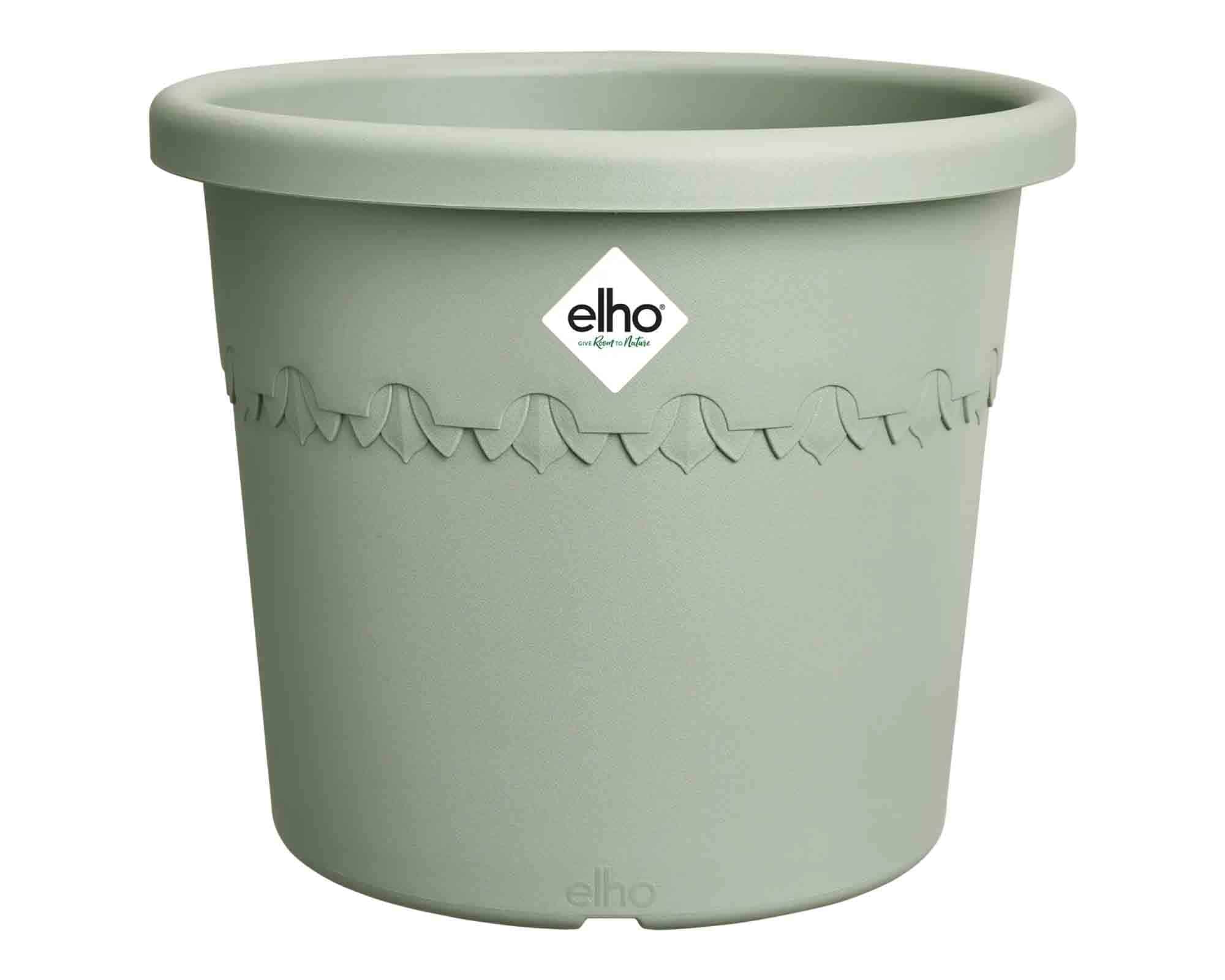Vaso Cilindro Algarve Verde Timo D58x48cm in Plastica Riciclata - Elho - immagine 2
