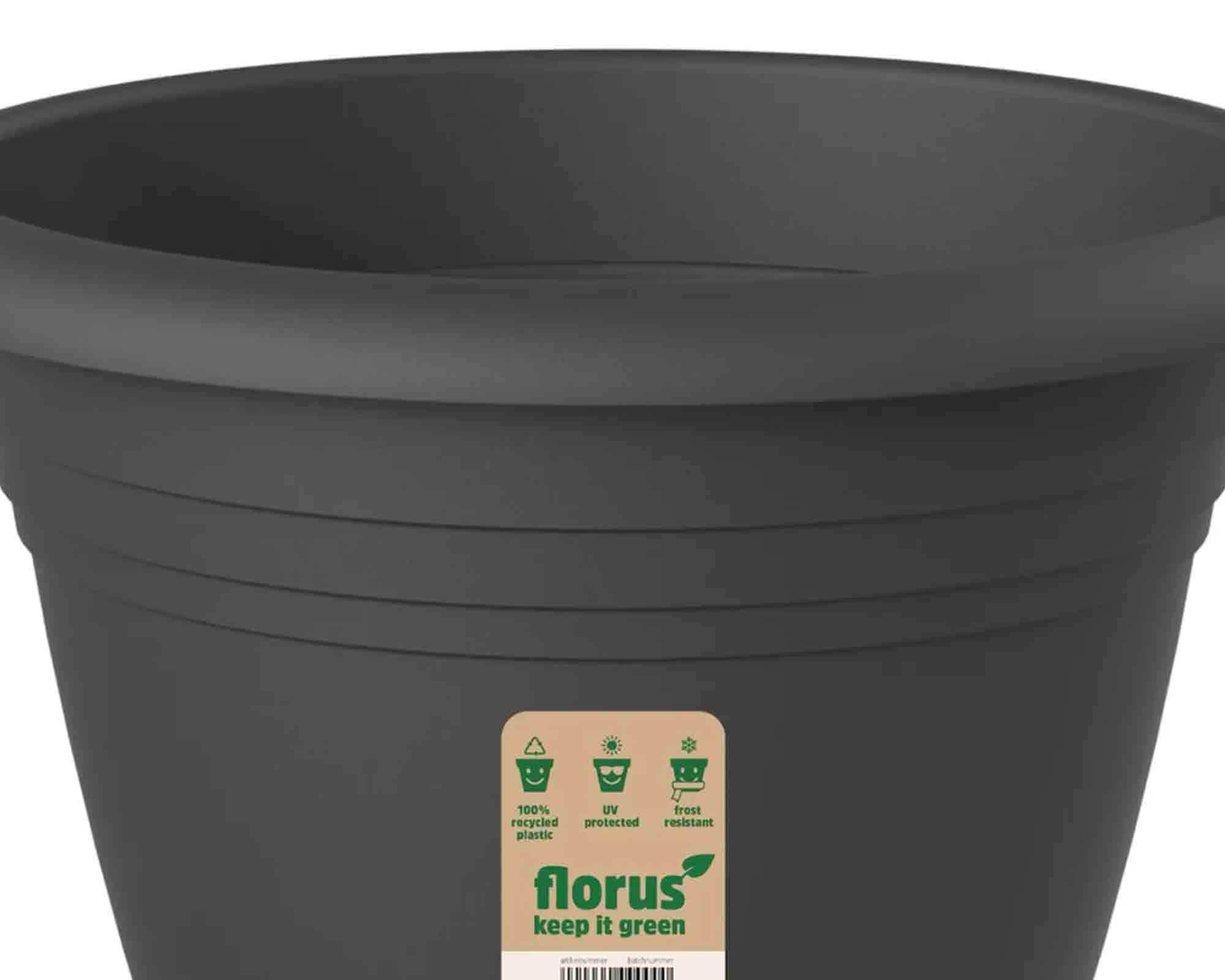 Vaso Campana Mediterran Antracite D55cm in Plastica Riciclata - Elho - immagine 2