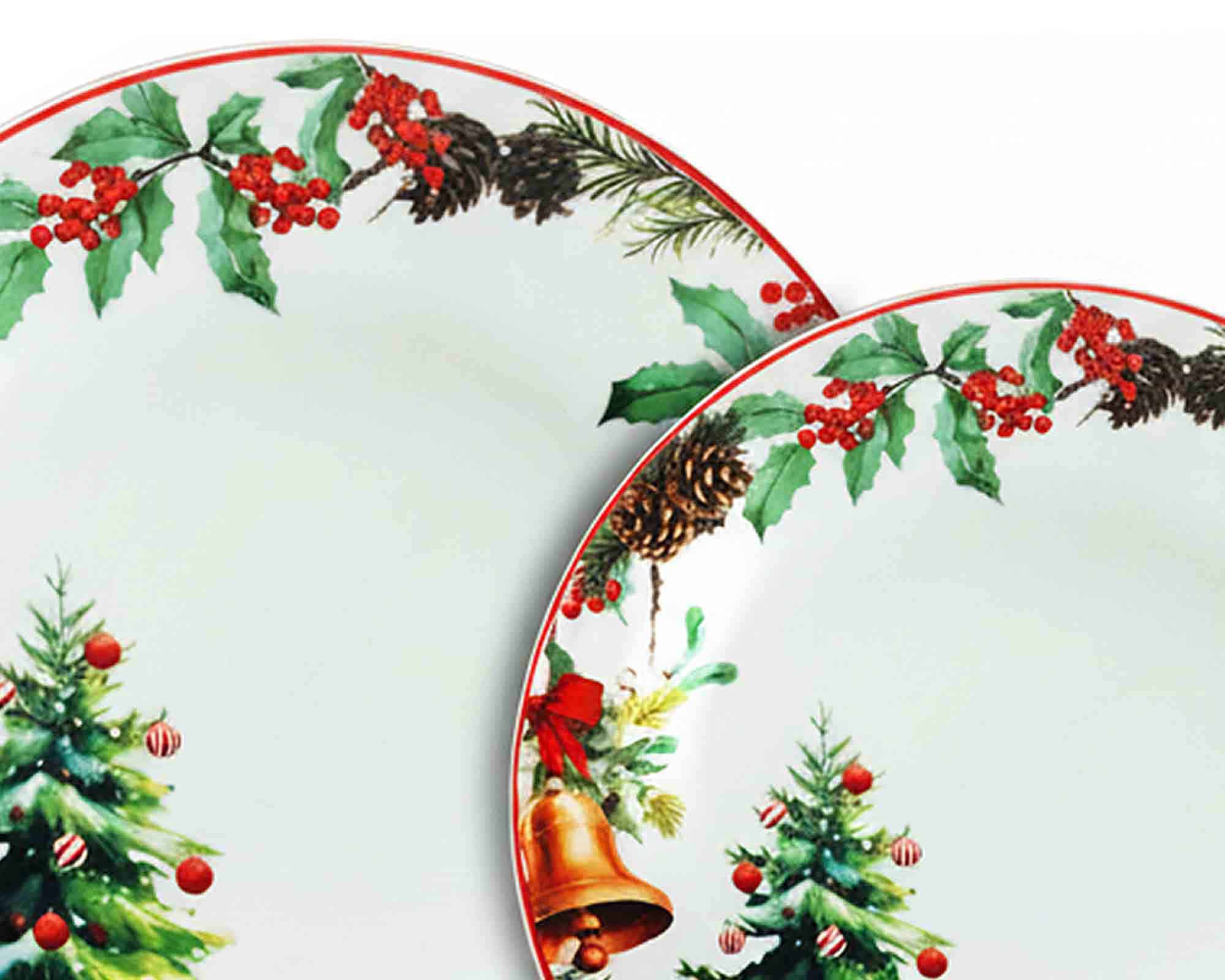 Set 3 Pz Servizio Piatti Natalizio in Porcellana - Arca - immagine 3