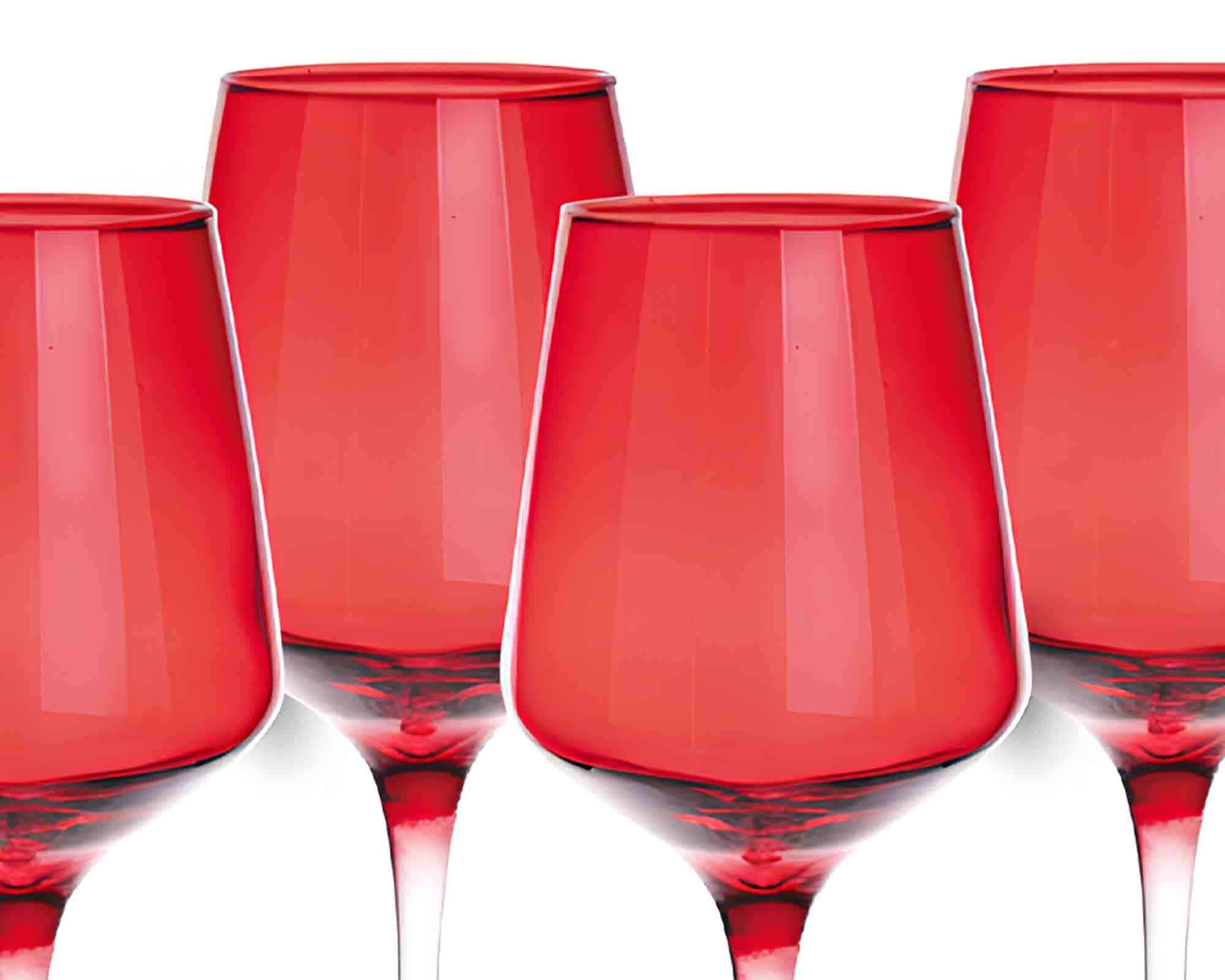 Set 6 Pz Calice Rosso da 410ml in Vetro - Arca - immagine 2