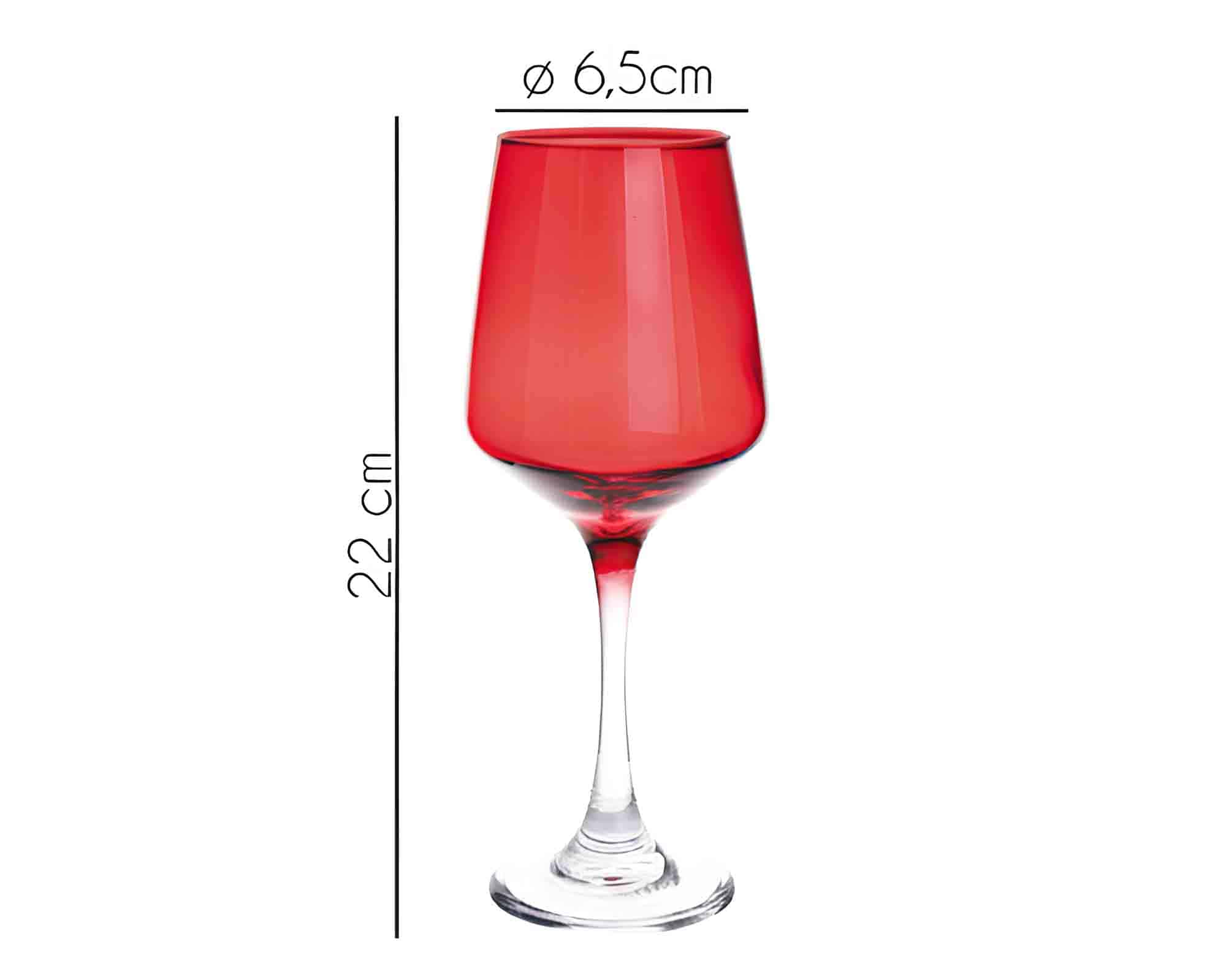 Set 6 Pz Calice Rosso da 410ml in Vetro - Arca - immagine 3
