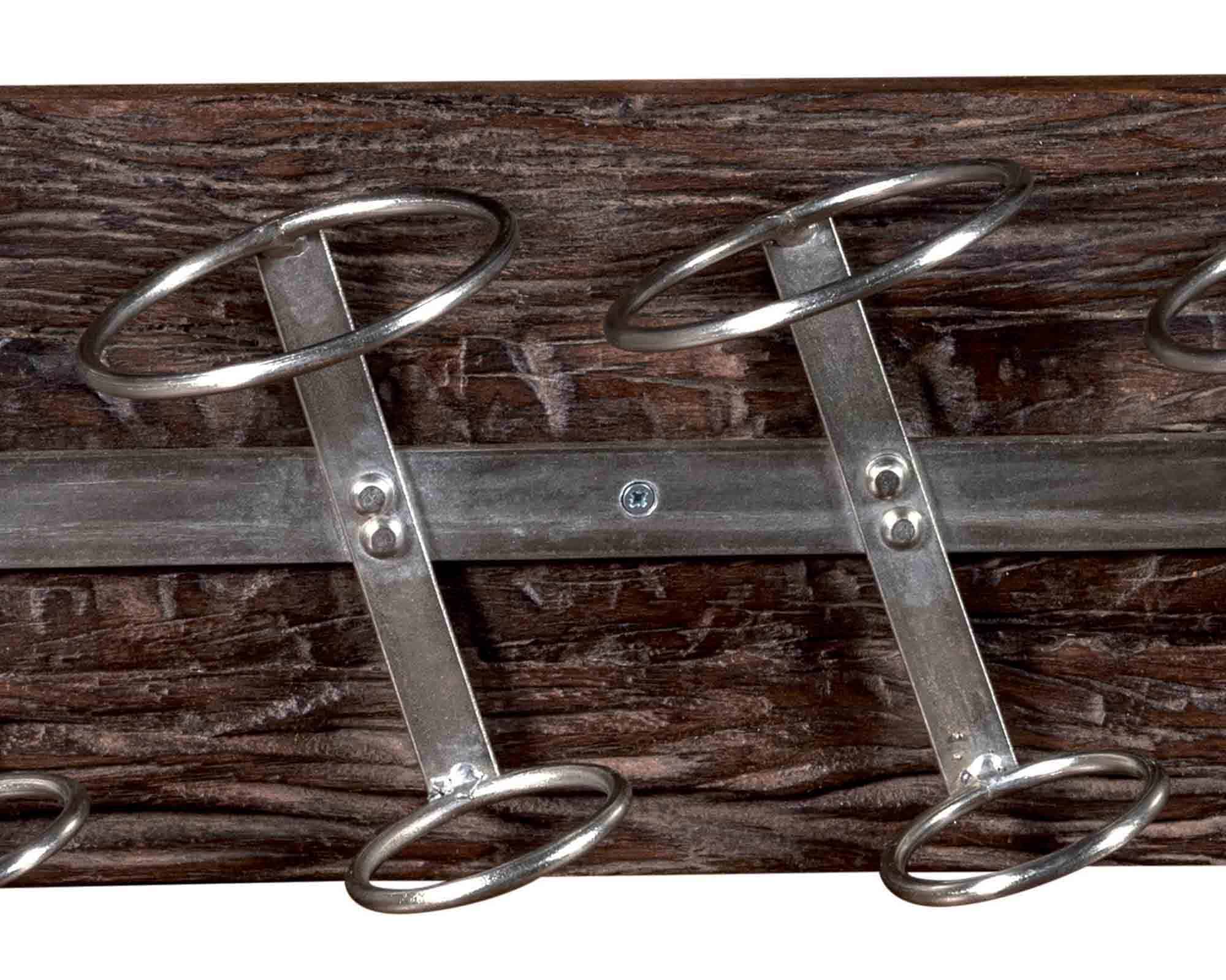 Portabottiglie 6 Ripiani Rustico 86x15x20cm in Legno - Agora - immagine 2