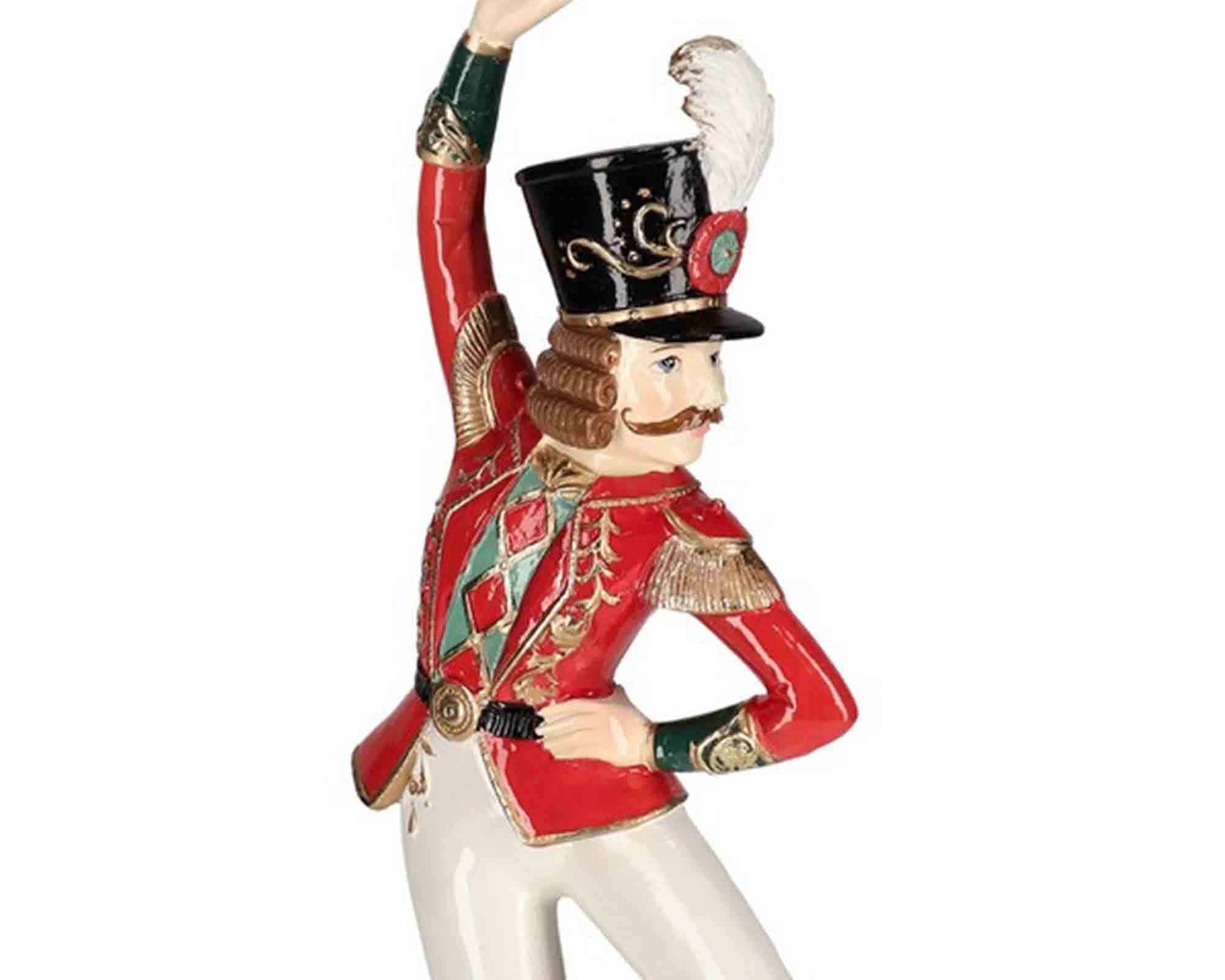 Decorazione Soldatino di Natale Jocelin Stand Rosso 9x8x29,5cm in Resina - Bizzotto - immagine 2