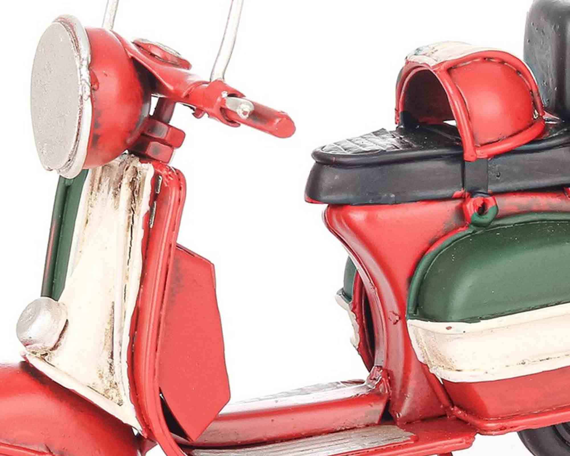 Decorazione Scooter Rosso con Regalo 12,5x5,5x8cm in Metallo - Bizzotto - immagine 2