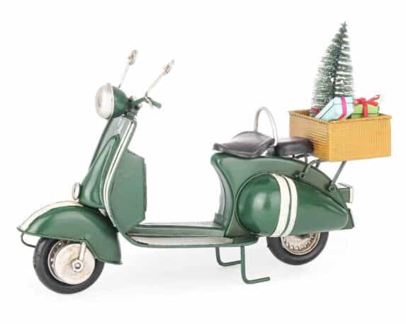 Decorazione Vespa Rosso con Pino 28,5×9,5×21,5cm in Metallo – Bizzotto