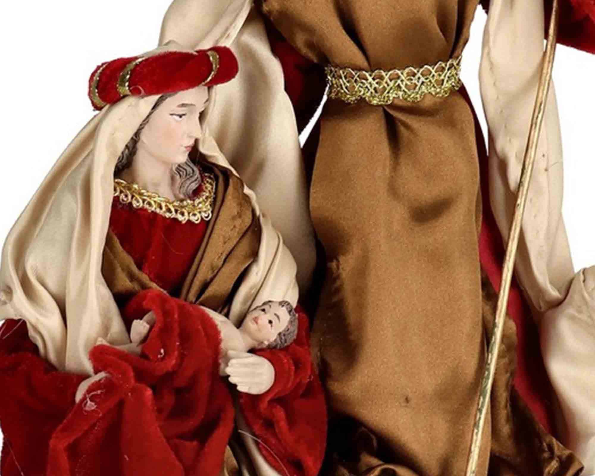Decorazione Natività Sublime Stand Rosso 31cm in Resina e Tessuto - Bizzotto - immagine 2