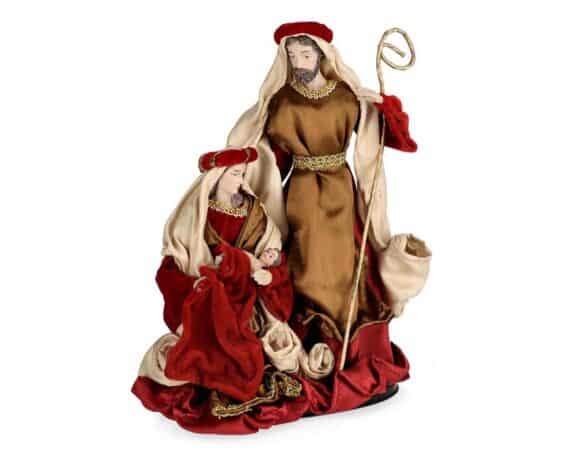 Decorazione Natività Sublime Stand Rosso 31cm in Resina e Tessuto – Bizzotto