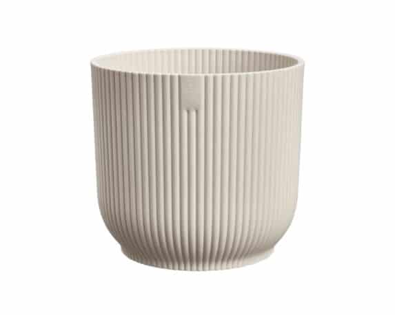 Cachepot Tondo Vibes Bianco Lino D14x13cm in Plastica Riciclato – Elho