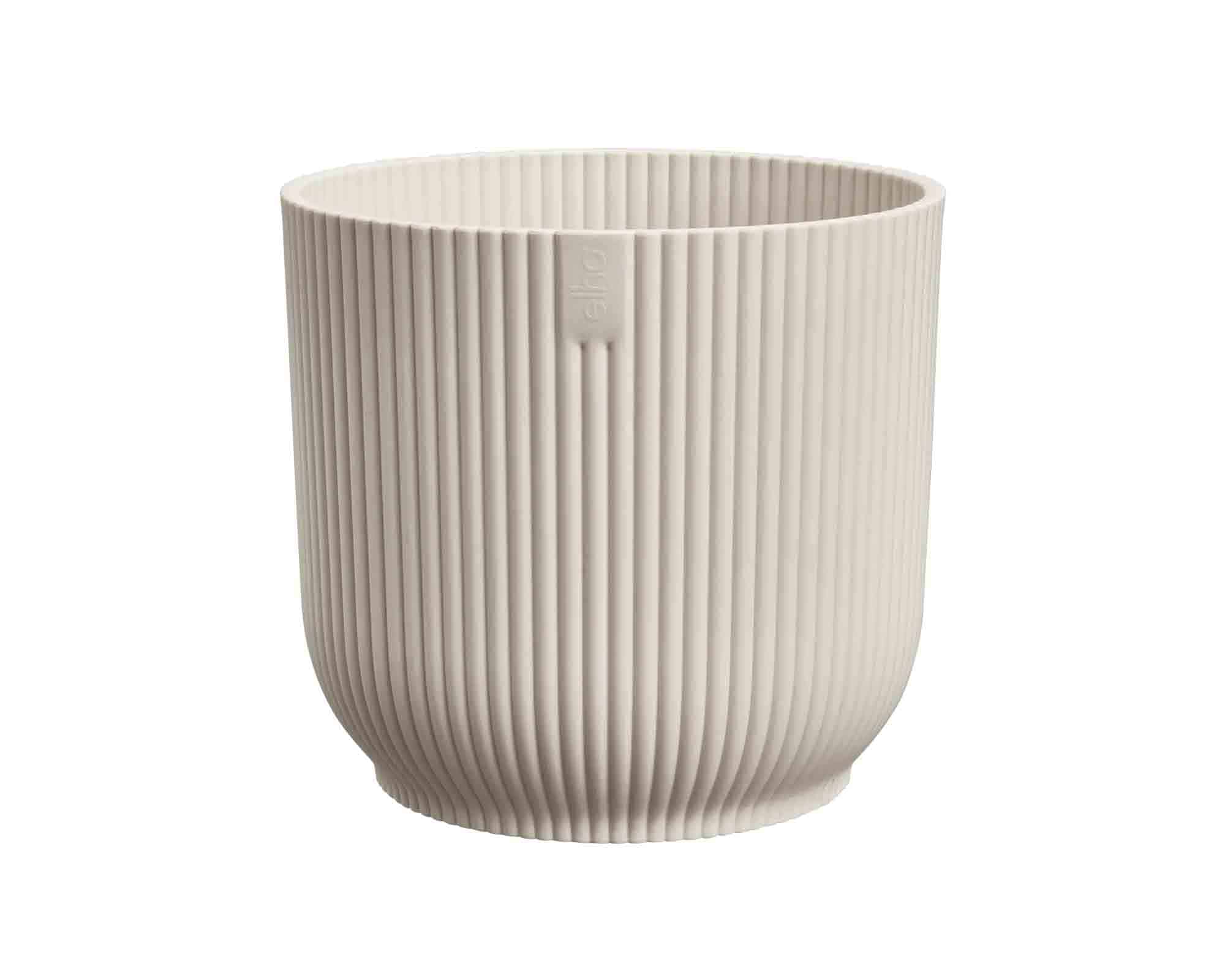 Cachepot Tondo Vibes Bianco Lino D14x13cm in Plastica Riciclato - Elho