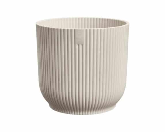 Cachepot Tondo Vibes Bianco Lino D18x17cm in Plastica Riciclato – Elho