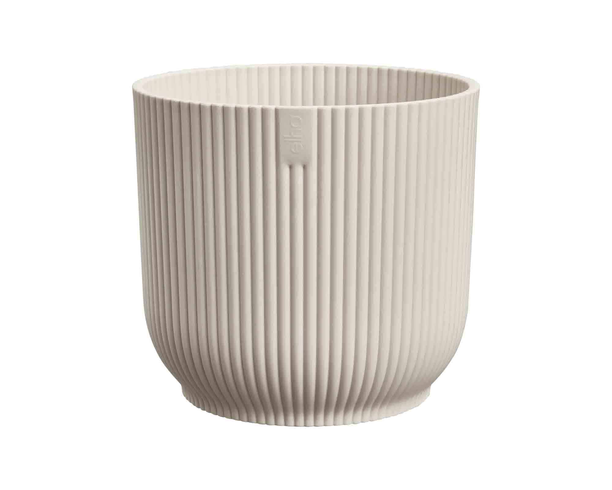 Cachepot Tondo Vibes Bianco Lino D18x17cm in Plastica Riciclato - Elho