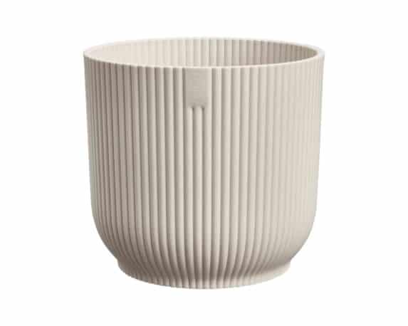 Cachepot Tondo Vibes Bianco Lino D22x20cm in Plastica Riciclato – Elho