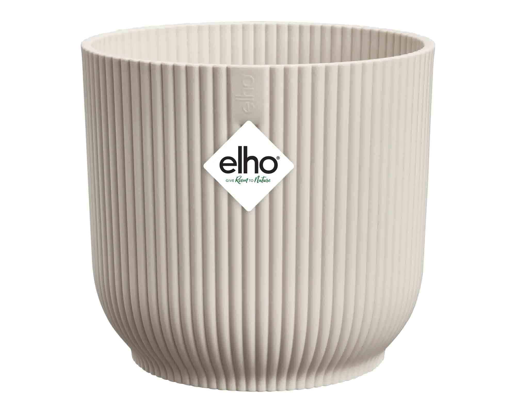 Cachepot Tondo Vibes Bianco Lino D22x20cm in Plastica Riciclato - Elho - immagine 2