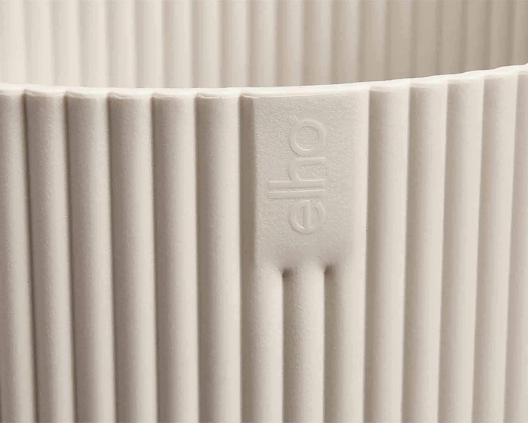 Cachepot Tondo Vibes Bianco Lino D22x20cm in Plastica Riciclato - Elho - immagine 6