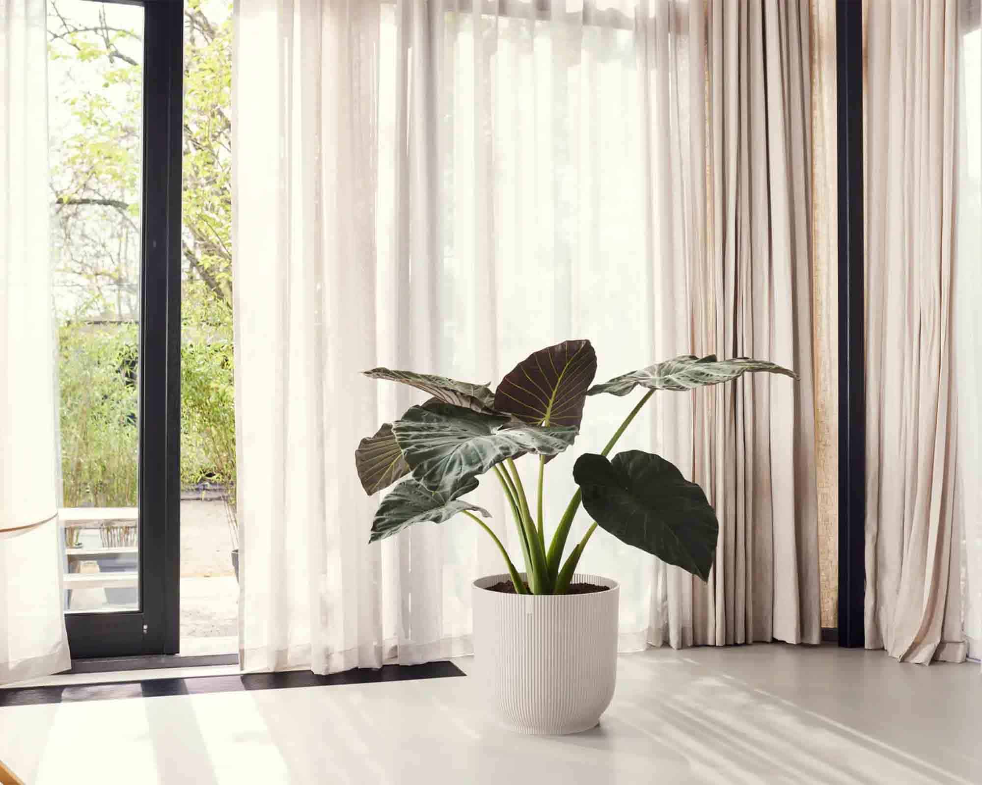 Cachepot Tondo Vibes Bianco Lino D22x20cm in Plastica Riciclato - Elho - immagine 8