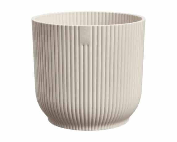 Cachepot Tondo Vibes Bianco Lino D25x23cm in Plastica Riciclato – Elho