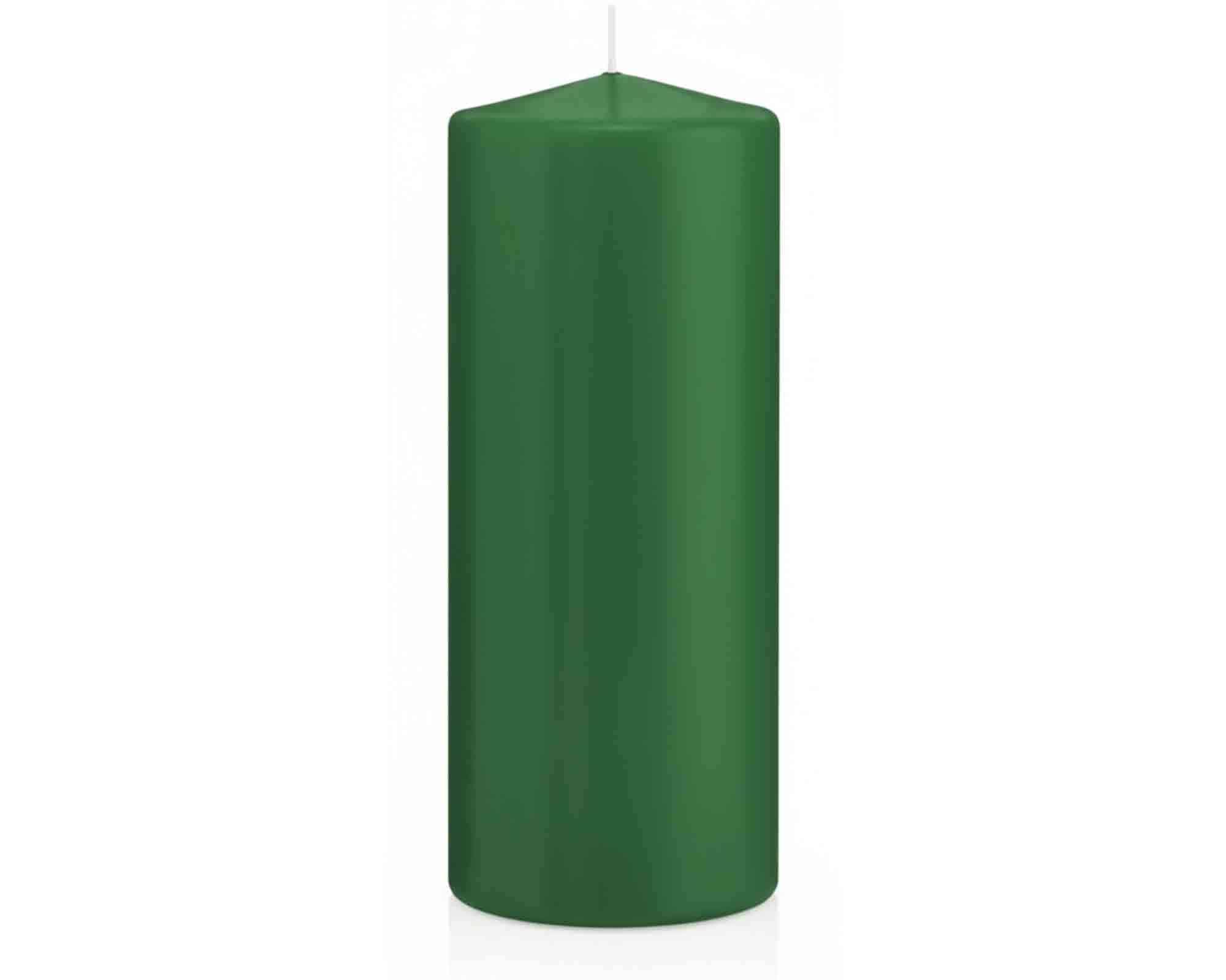 Candela a Testa Piatta a Immersione con Cellofan Verde Scuro D6x10cm in Cera - Wiedemann