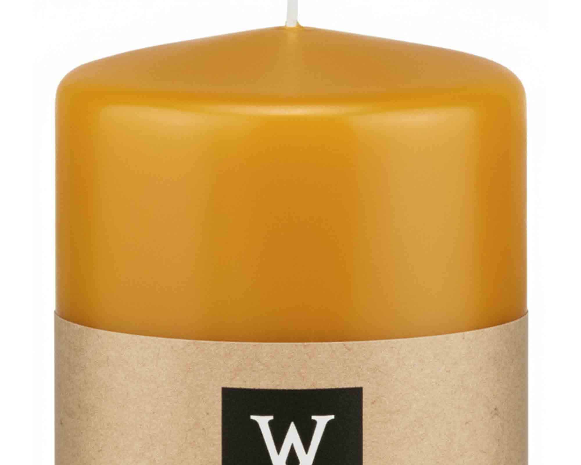 Candela a Testa Piatta a Immersione con Cellofan Giallo Mais D6x8cm in Cera - Wiedemann - immagine 2