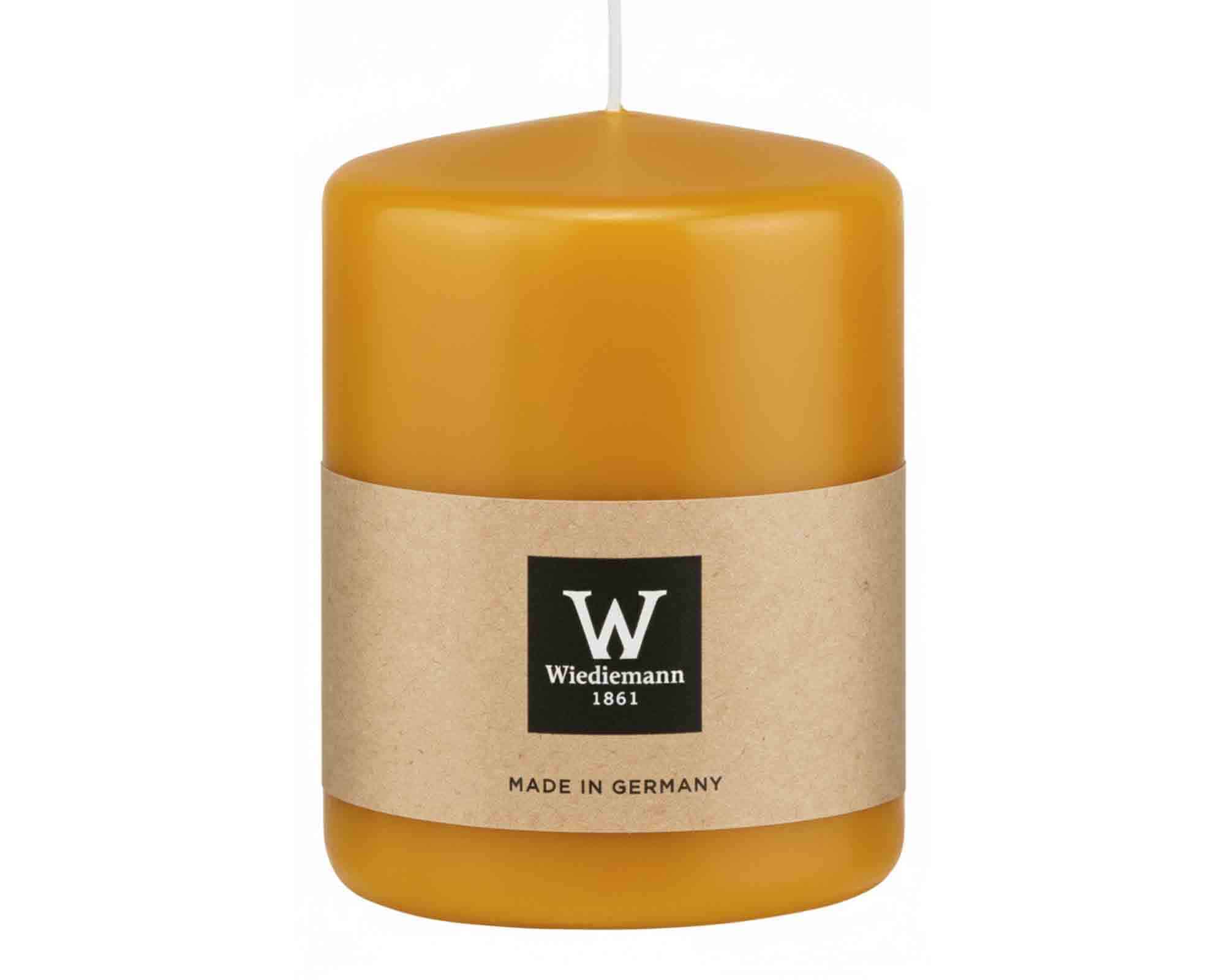 Candela a Testa Piatta a Immersione con Cellofan Giallo Mais D6x8cm in Cera - Wiedemann