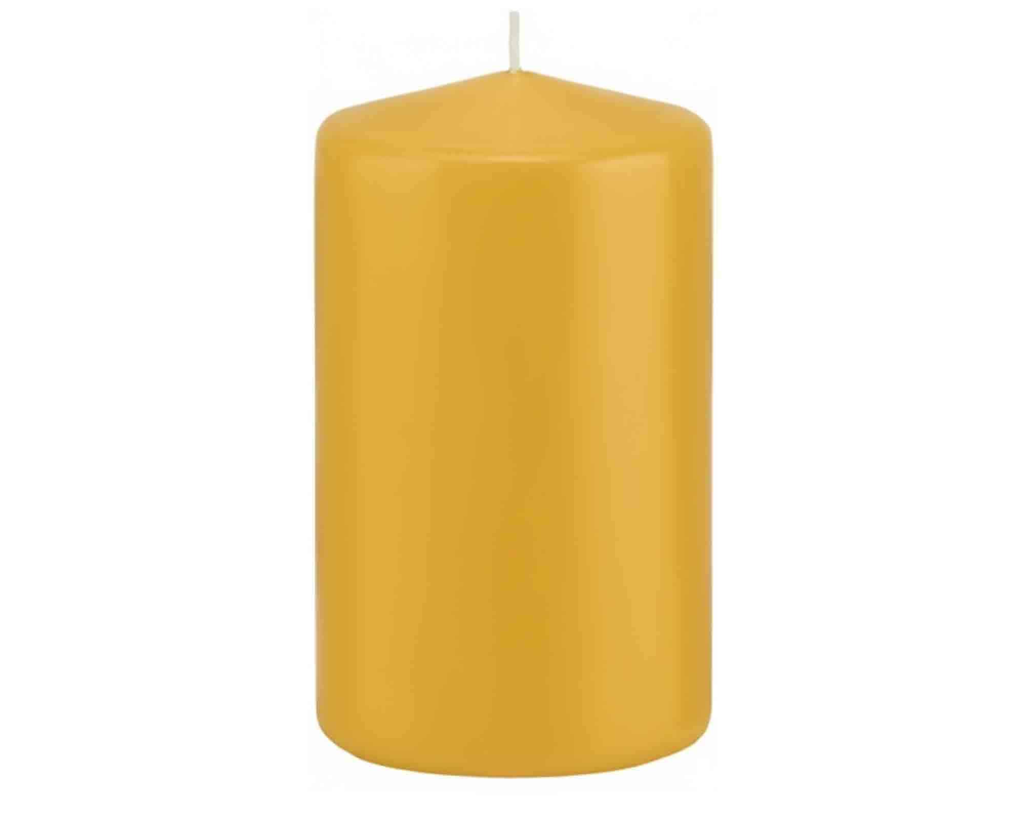 Candela a Testa Piatta a Immersione con Cellofan Giallo Mais D6x10cm in Cera - Wiedemann