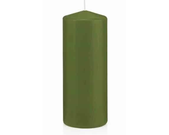 Candela a Testa Piatta a Immersione Senza Cellofan Oliva D6x15cm in Cera – Wiedemann