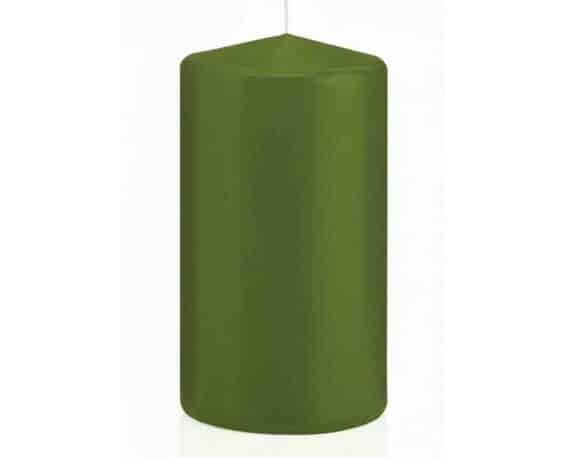 Candela a Testa Piatta a Immersione con Cellofan Oliva D6x18,5cm in Cera – Wiedemann