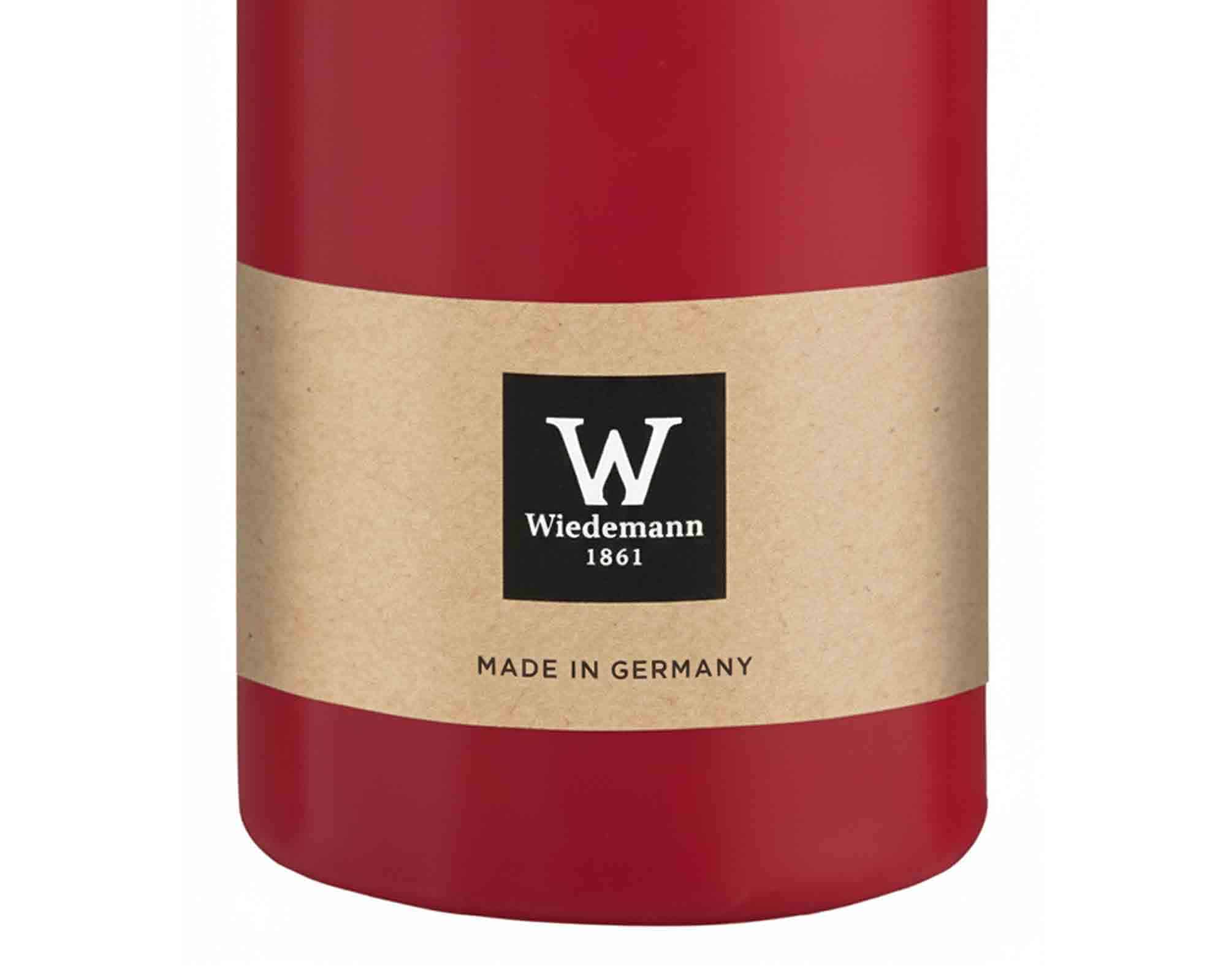 Candela a Testa Piatta a Immersione con Cellofan Rosso Scuro D7x15cm in Cera - Wiedemann - immagine 2