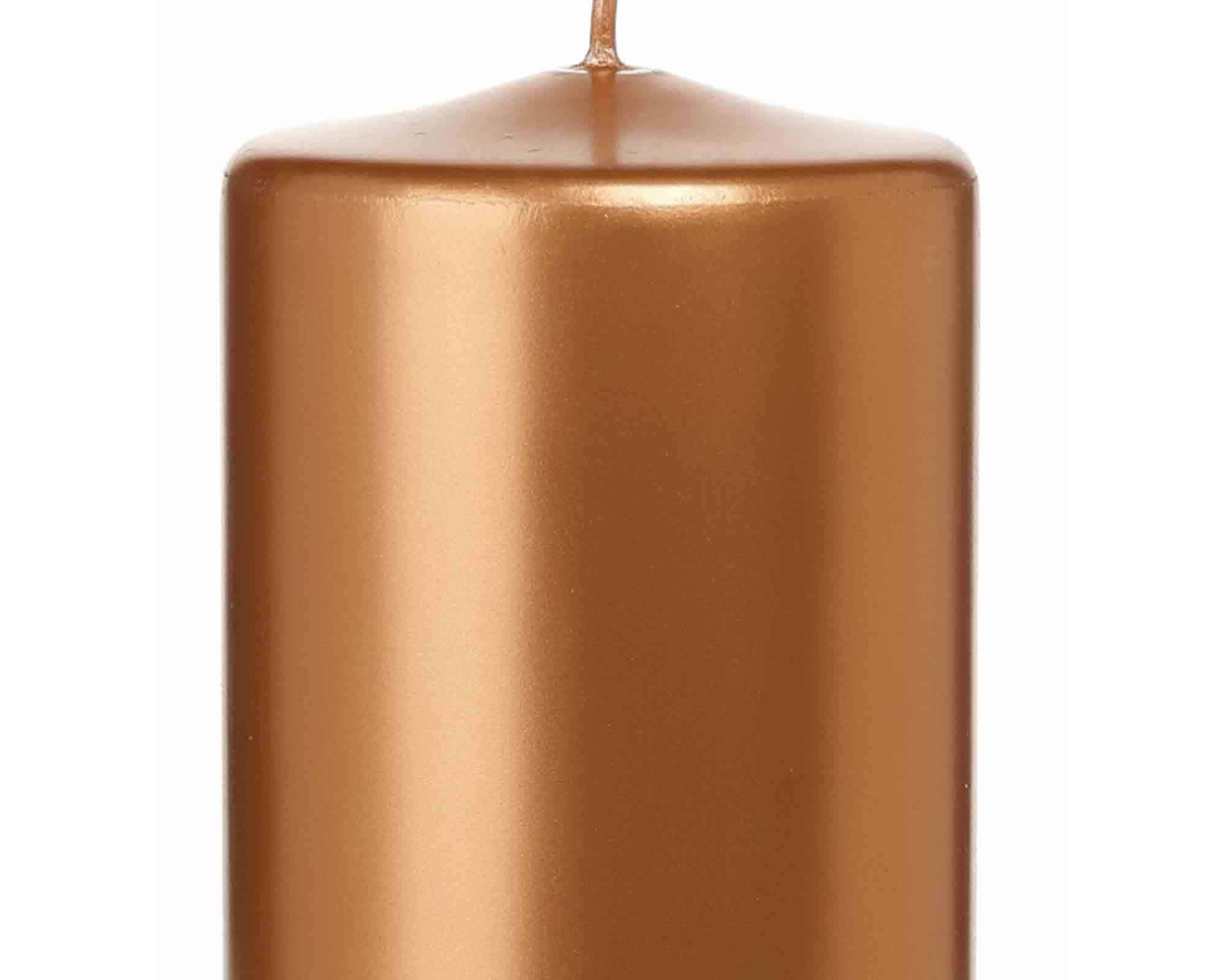 Candela a Testa Piatta Laccata con Cellofan Bronzo D6x12cm in Cera - Wiedemann - immagine 2