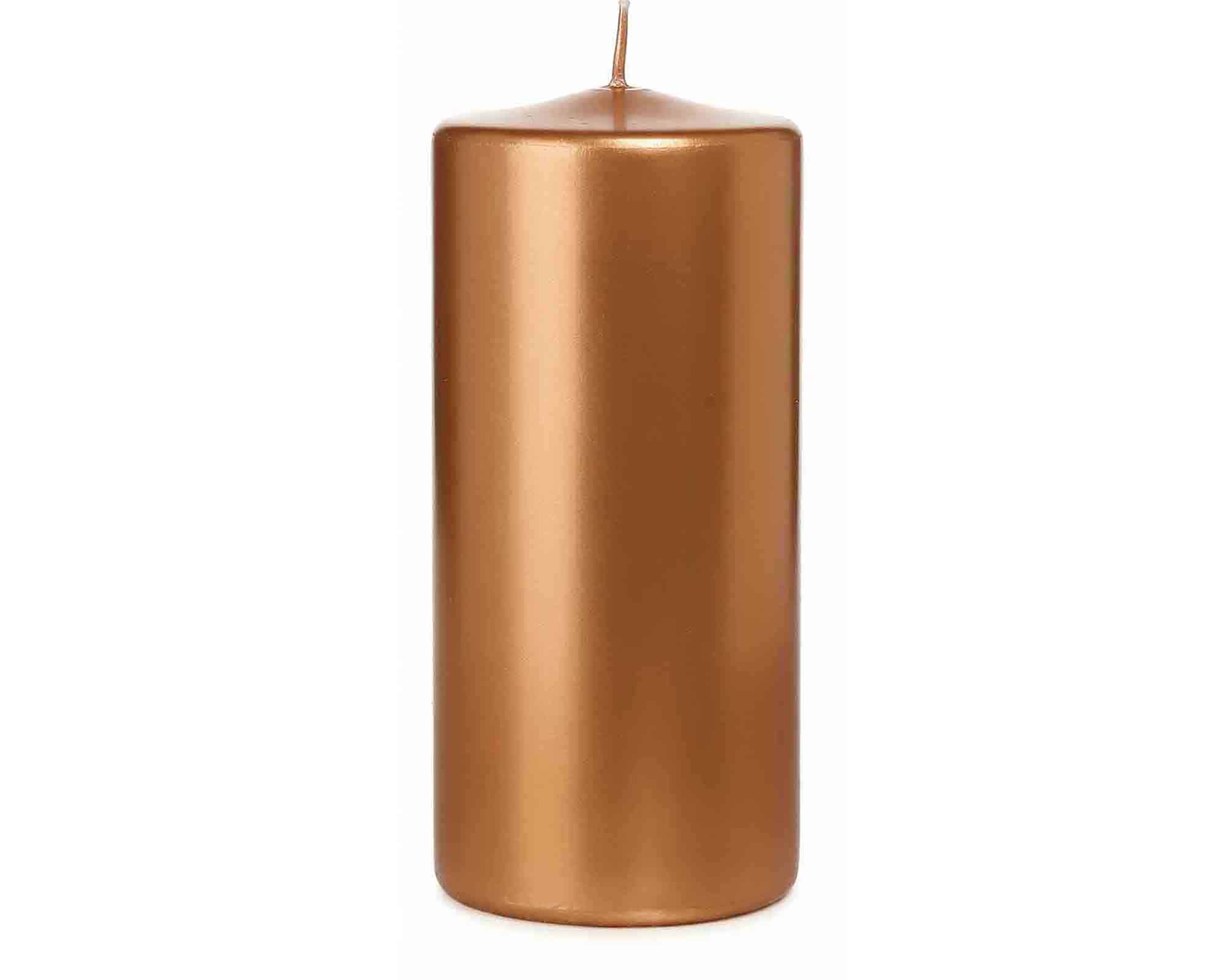 Candela a Testa Piatta Laccata con Cellofan Bronzo D6x12cm in Cera - Wiedemann