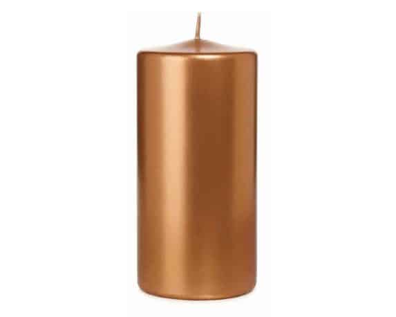 Candela a Testa Piatta Laccata con Cellofan Bronzo D6x10cm in Cera – Wiedemann